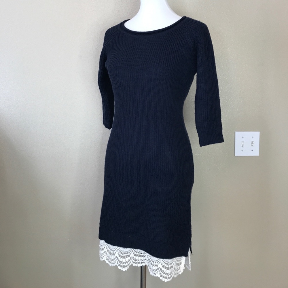 PINK ROSE Sweater Dress with Crochet Bottom SP